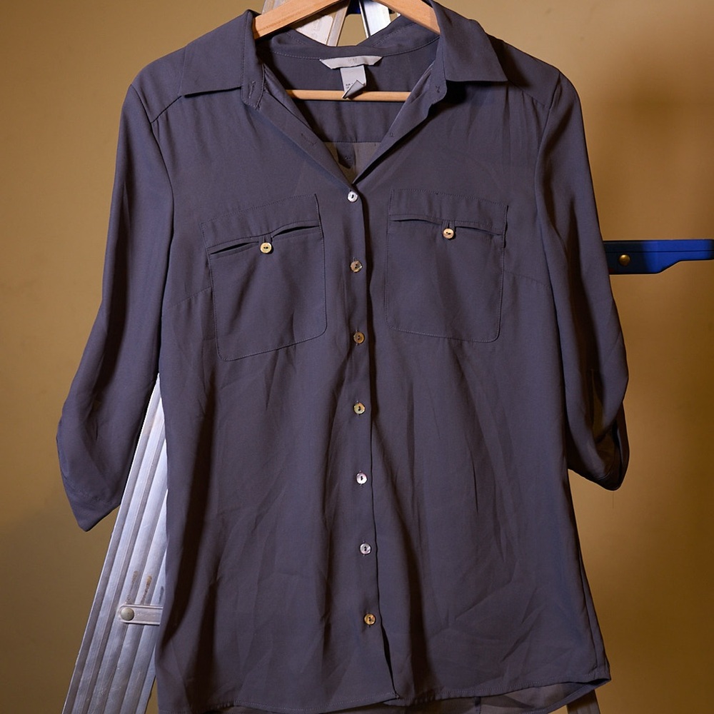 H&M Charcoal Button-Up Shirt